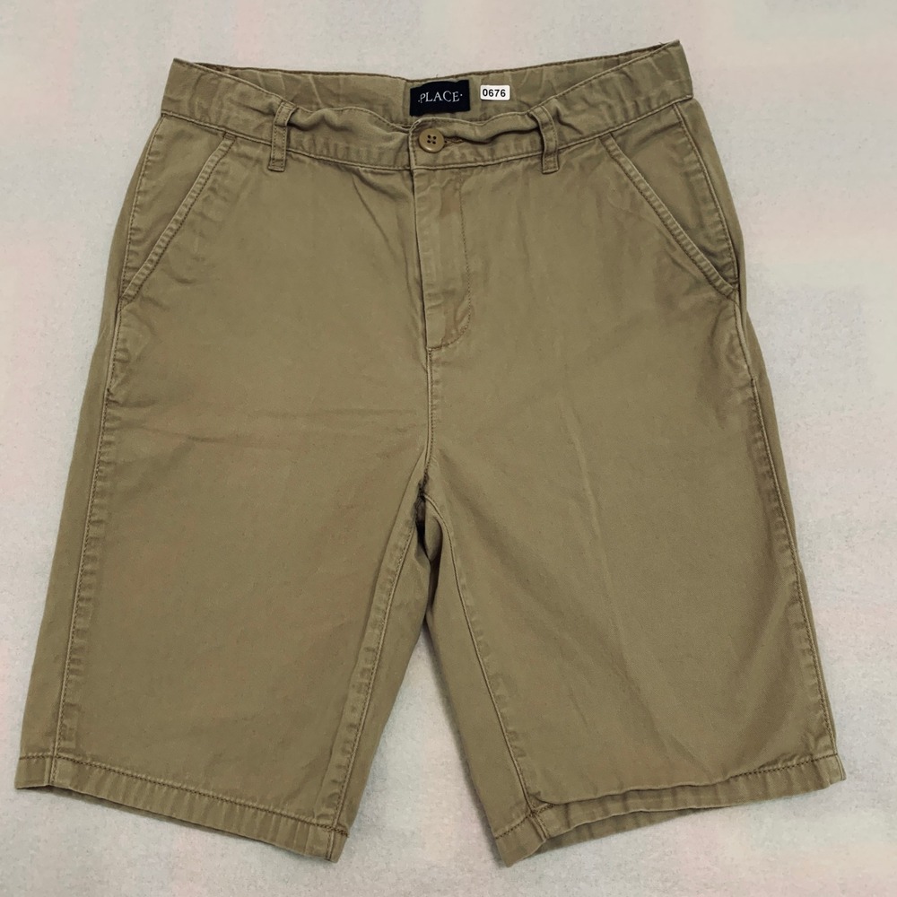 The Children's Place Chino Shorts BIG BOY Size 14 Khaki Tan School Uniform